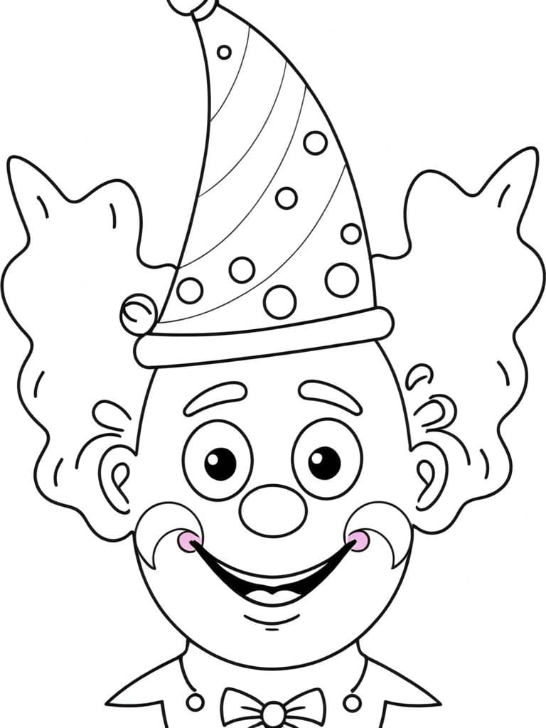 Clown di compleanno da colorare 2