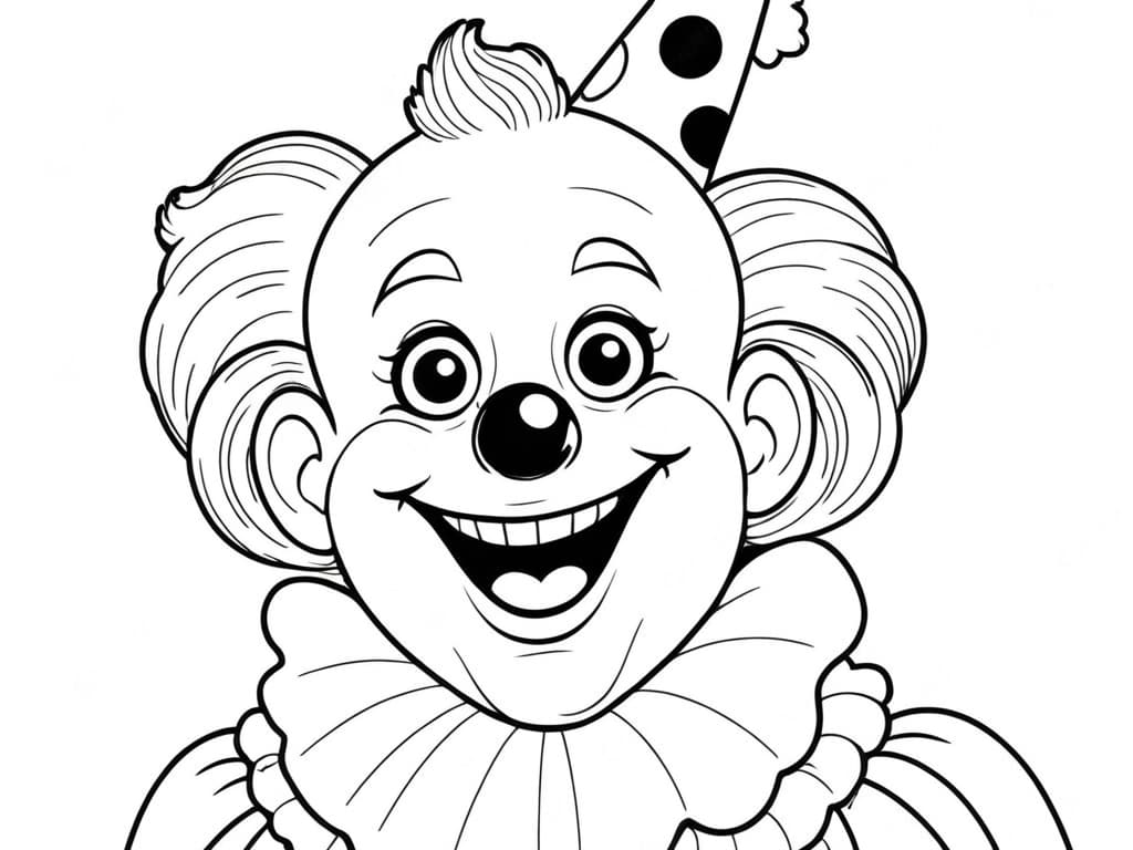 Clown di compleanno da colorare
