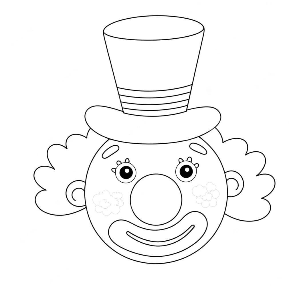 Clown semplice da colorare
