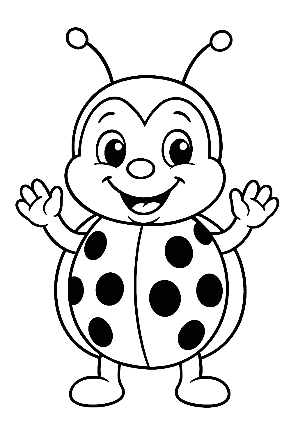 Coccinella divertente da colorare