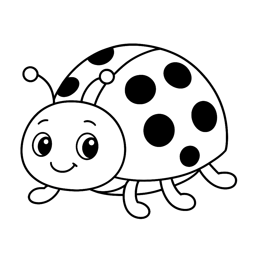 Coccinella semplice da colorare