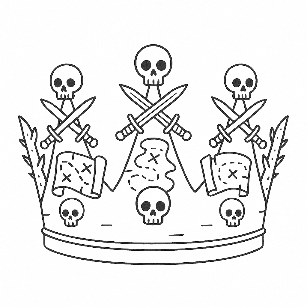 Corona da pirata da colorare