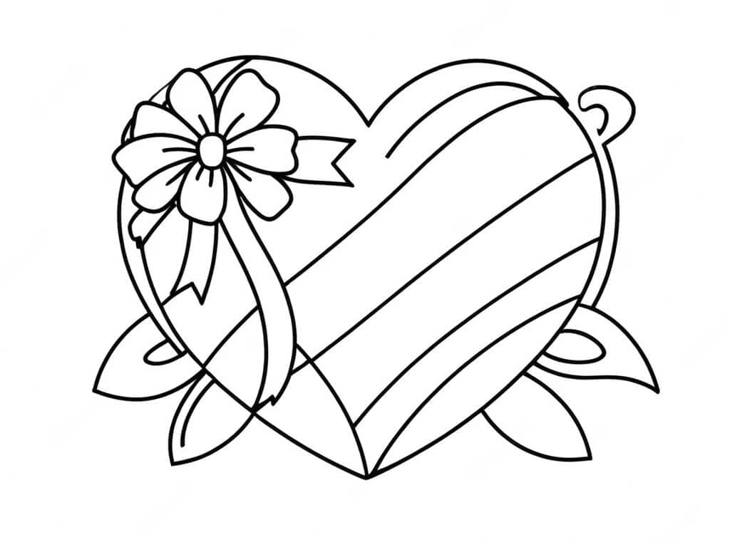Cuore con nastro da colorare