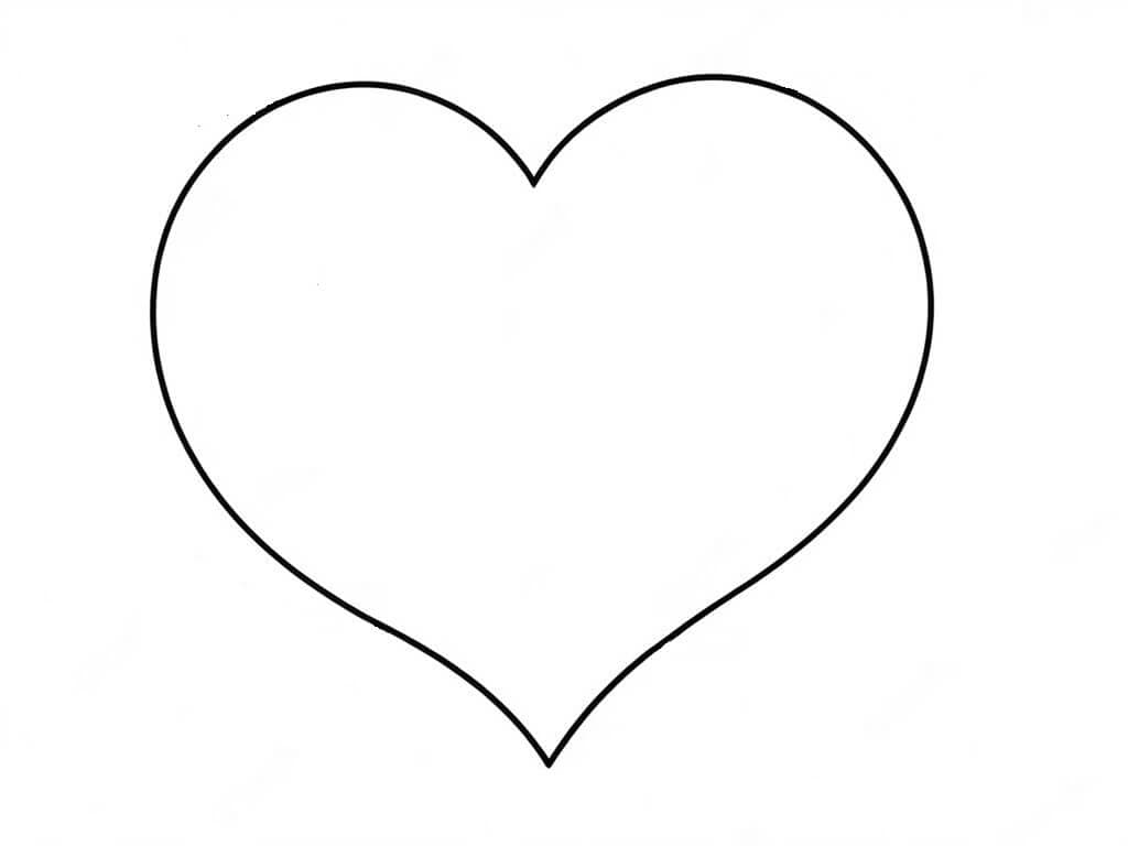 Cuore semplice da colorare