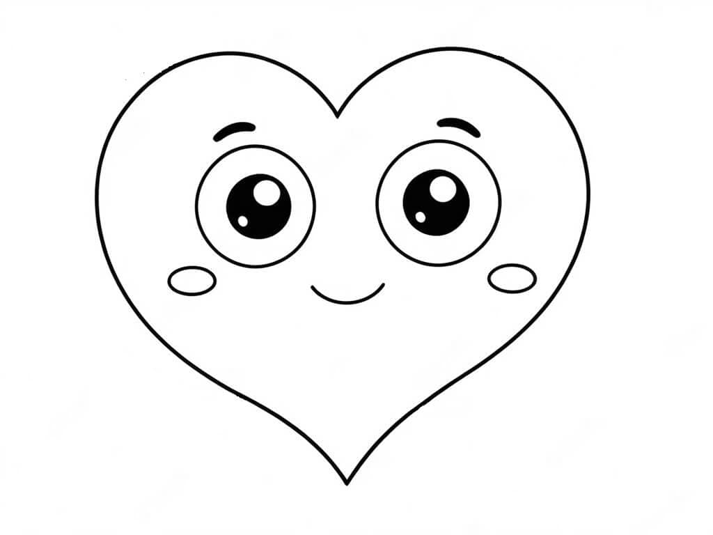 Cuore felice da colorare