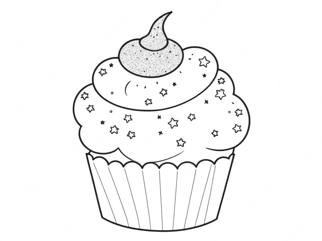 Cupcake a stella da colorare