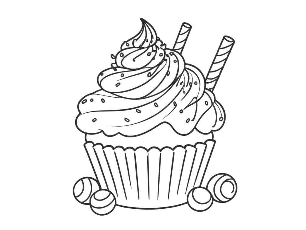 Cupcake con caramelle da colorare