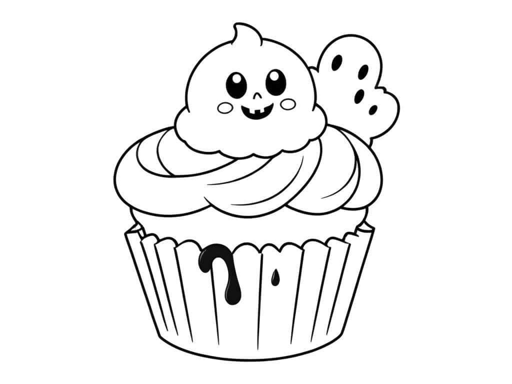 Cupcake di Halloween da colorare