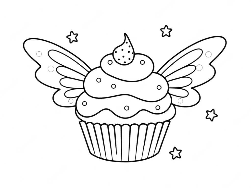 Cupcake fatina da colorare