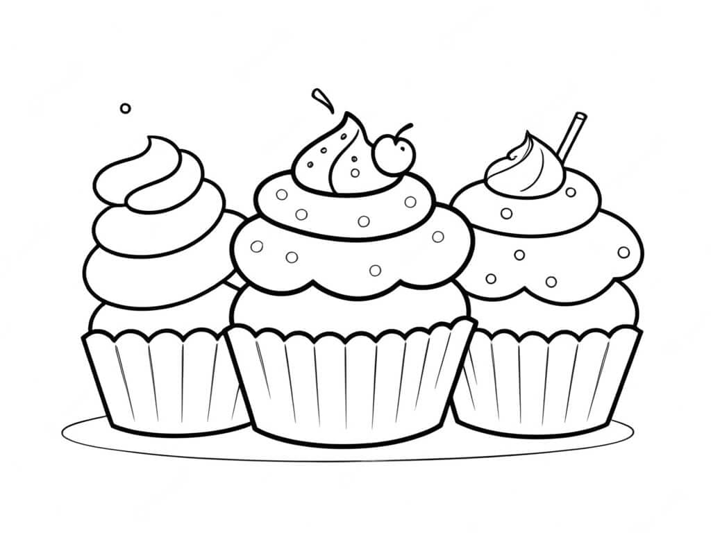 Tanti cupcake da colorare