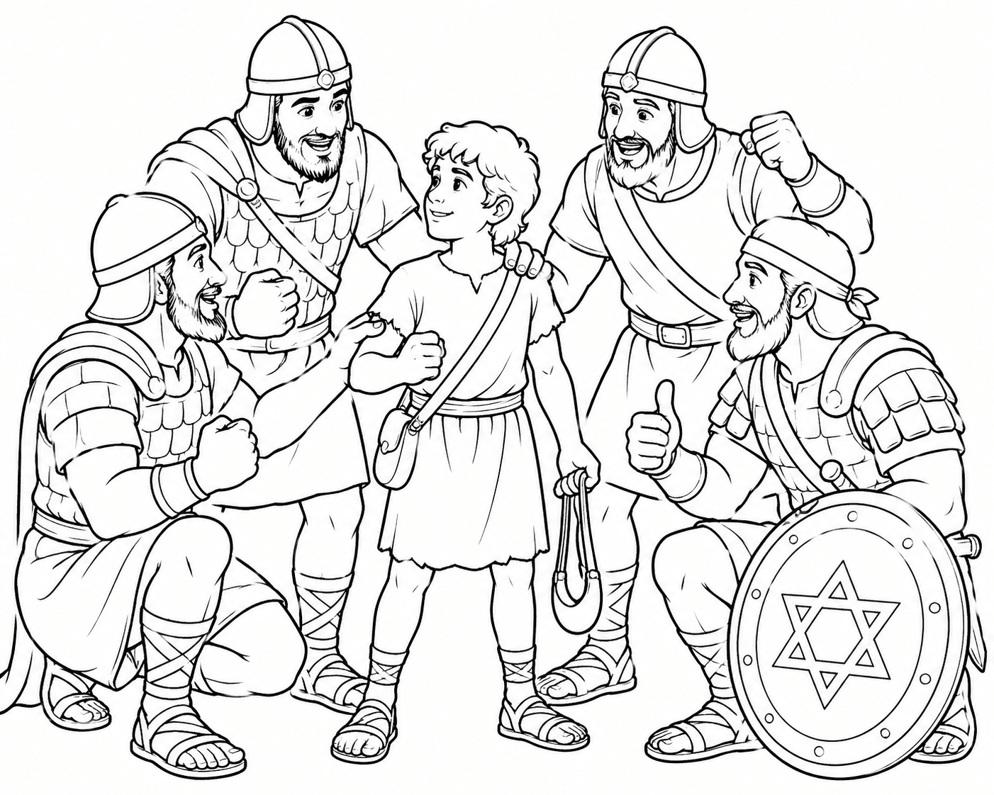 Davide incoraggiato da Israele da colorare