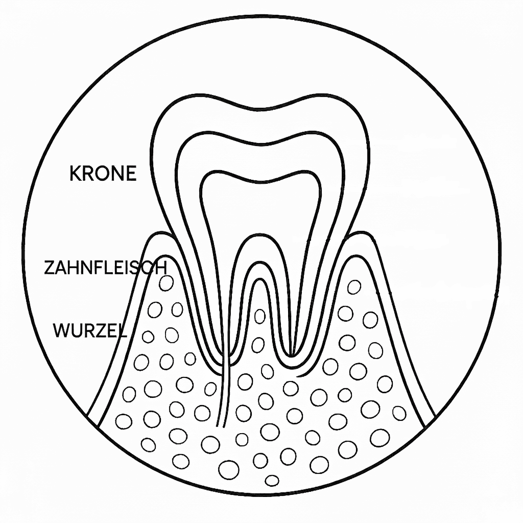 Anatomia del dente da colorare