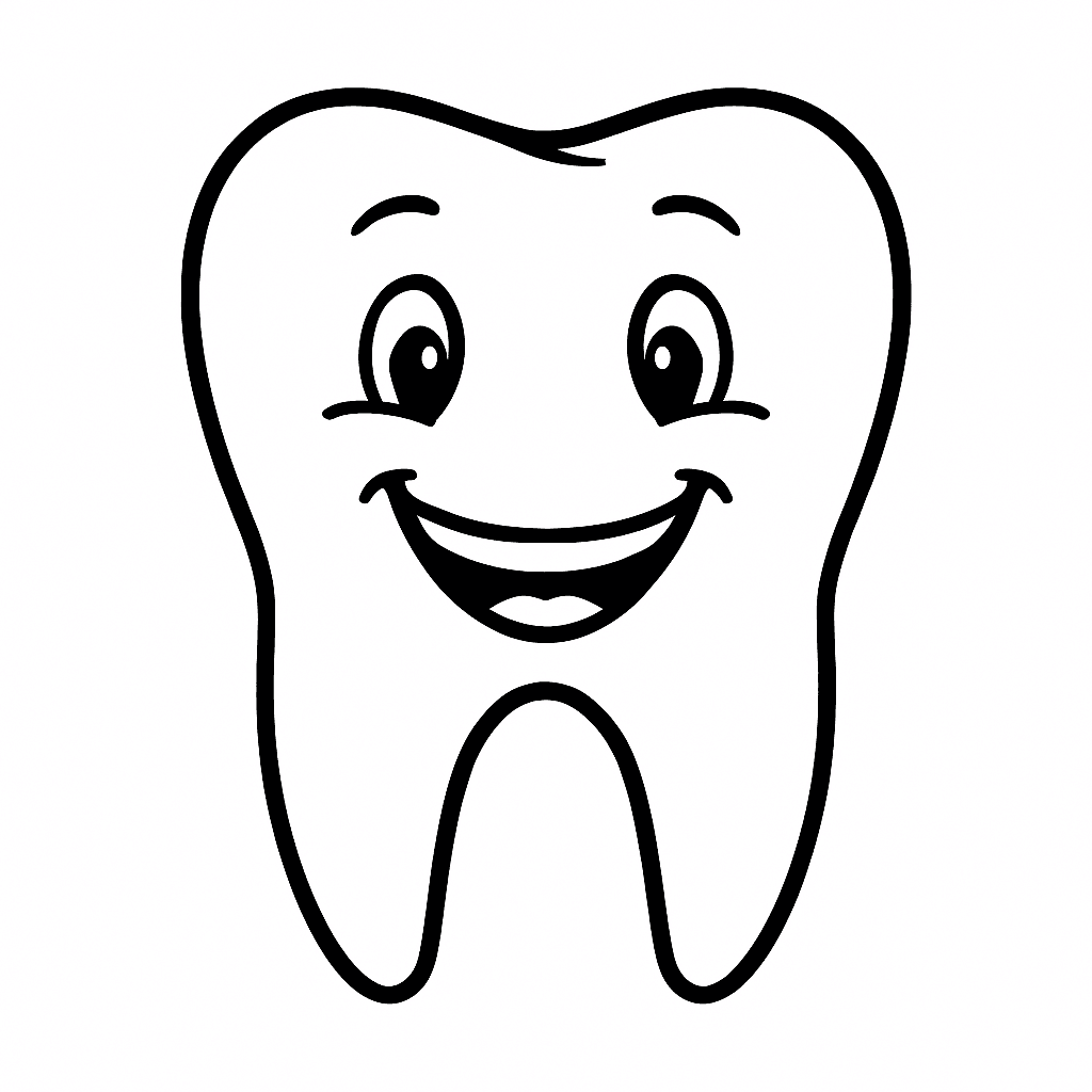 Dente sorridente da colorare