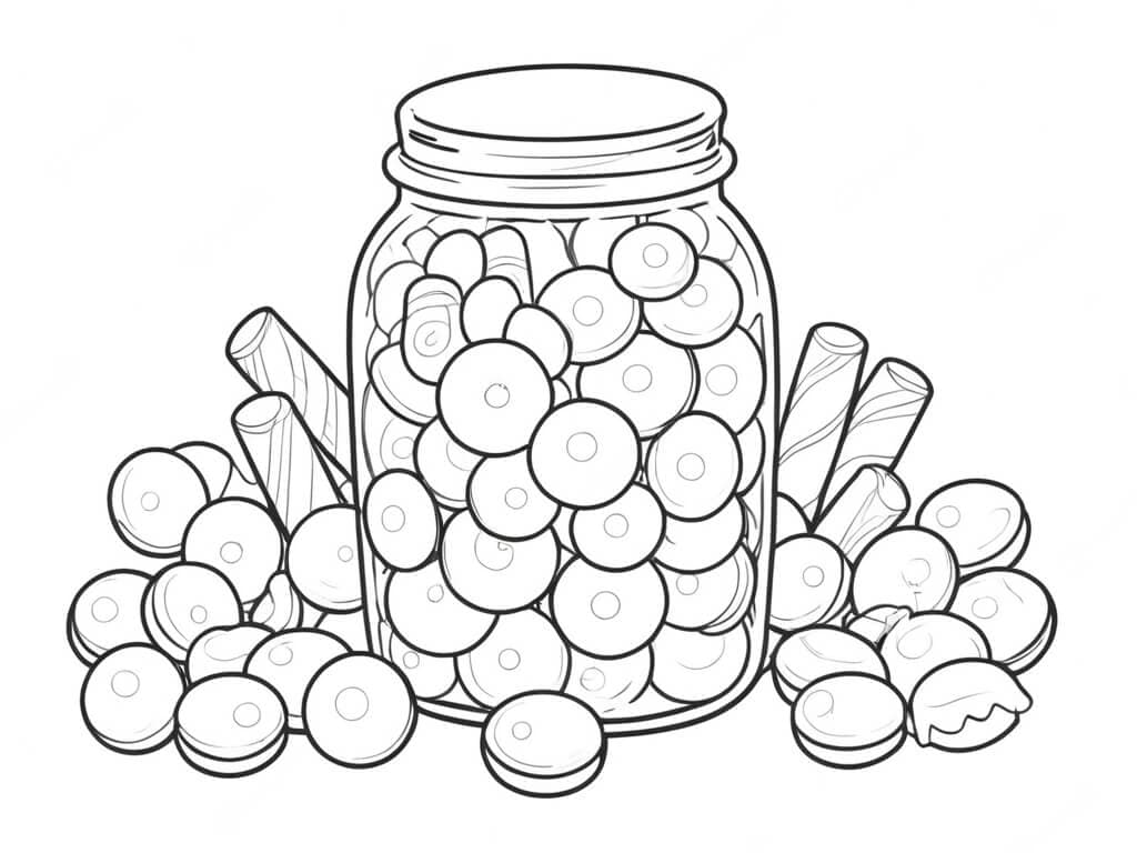 Barattolo di dolci da colorare