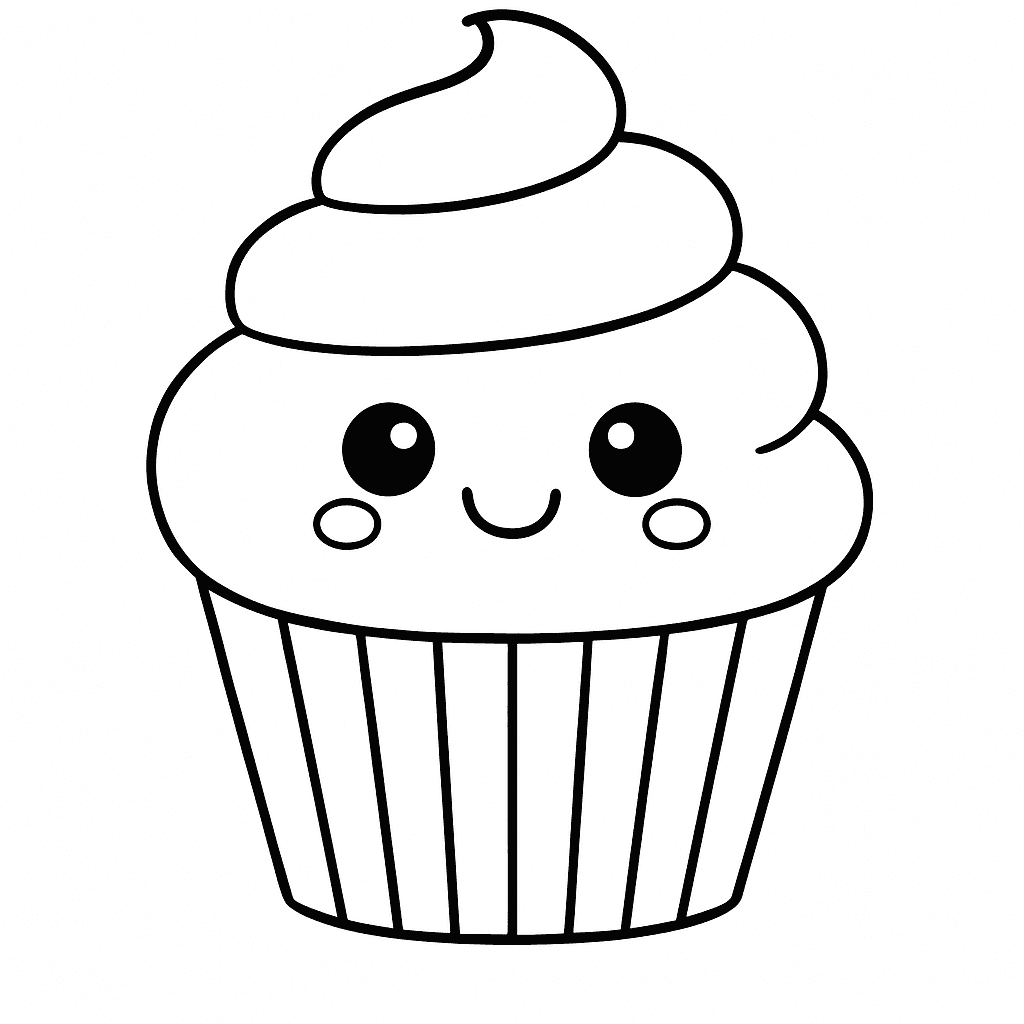 Cupcake carino da colorare