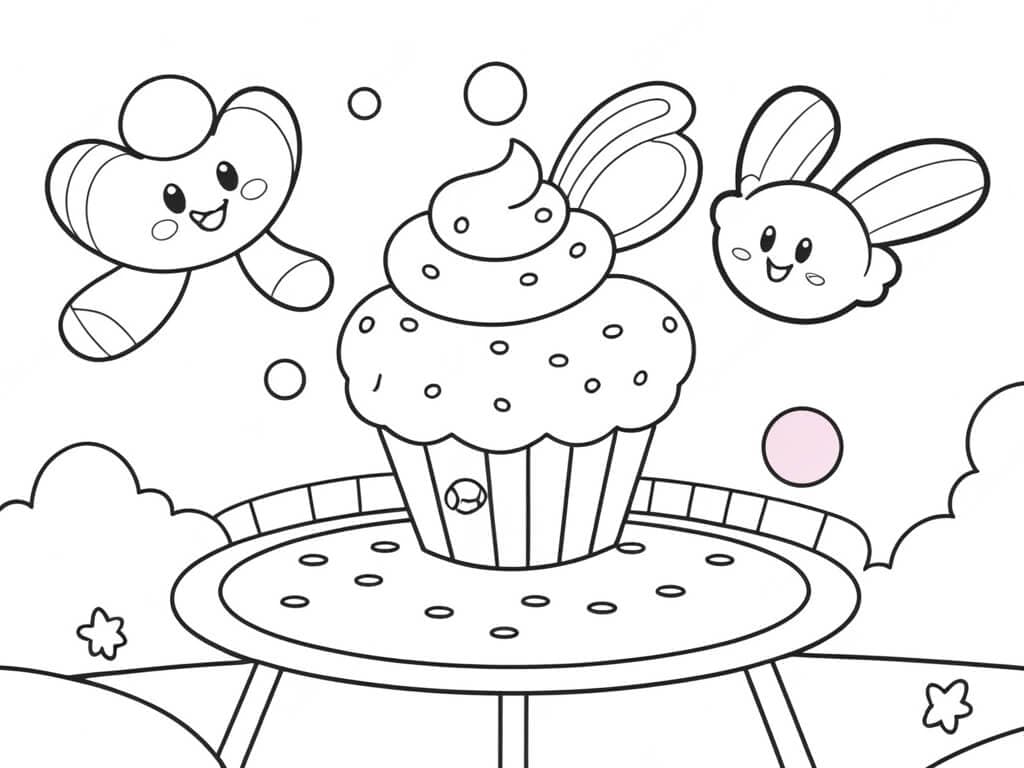 Cupcake spaziale da colorare