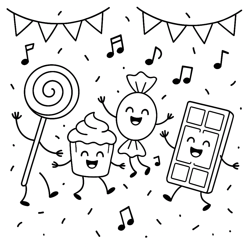 Dolci danzanti da colorare