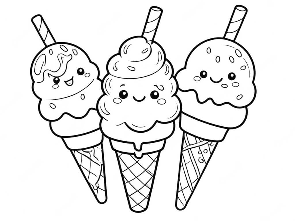 Tanti gelati da colorare