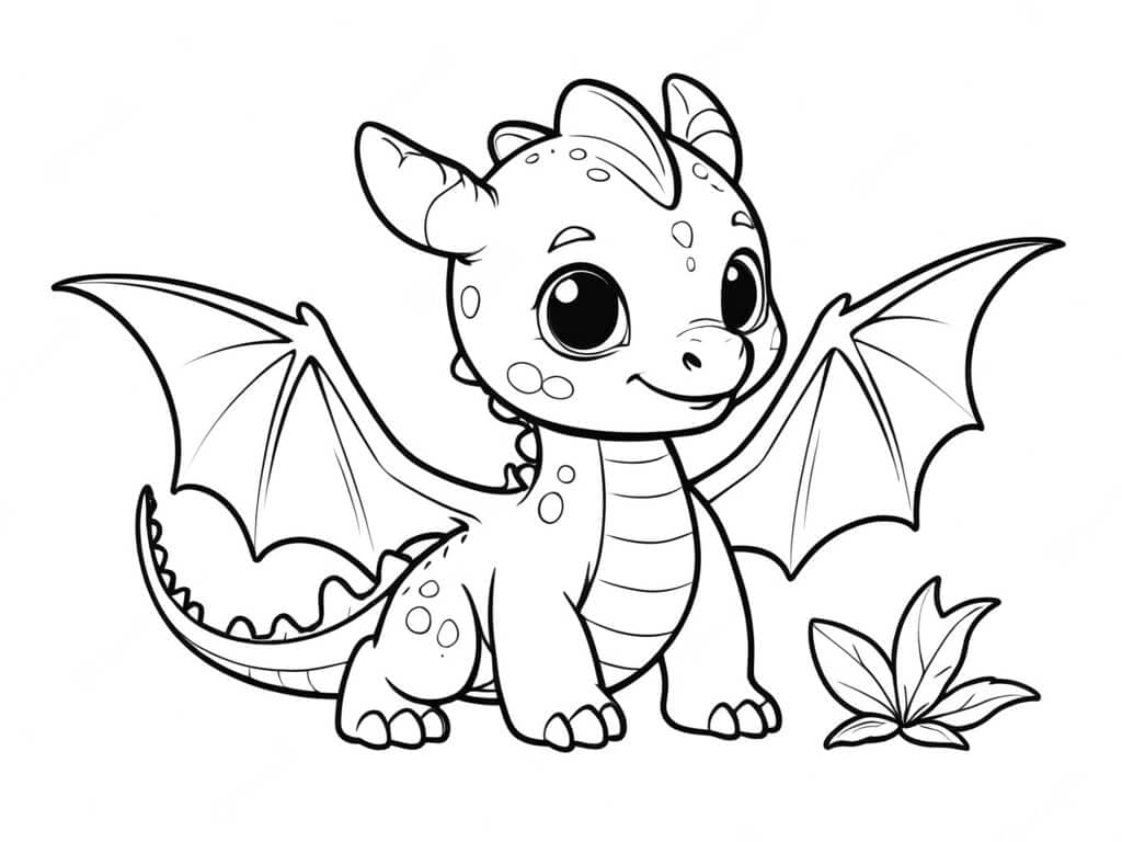 Drago baby da colorare