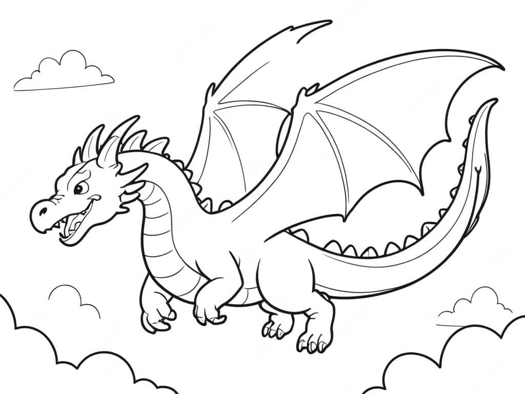 Drago volante da colorare