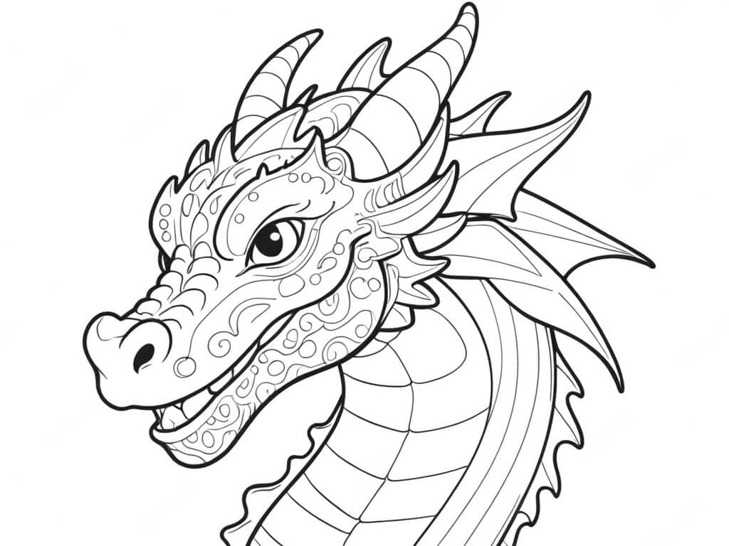 Viso di drago da colorare
