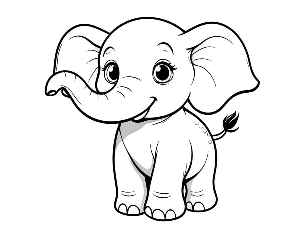 Elefante cucciolo da colorare