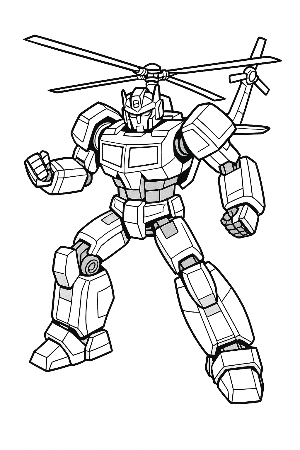 Elicottero robot da colorare