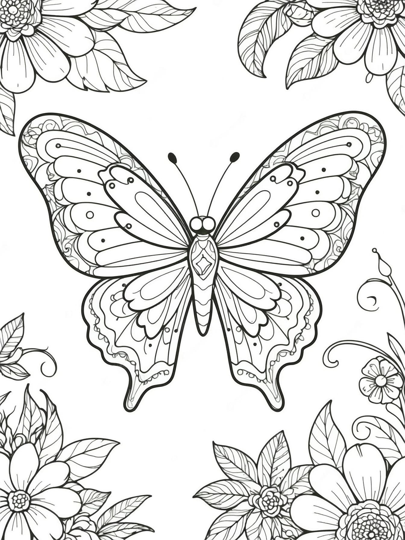 Disegno di farfalla da colorare