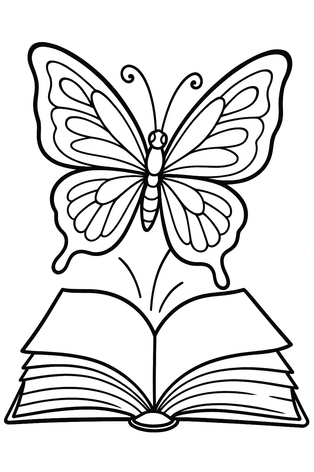 Farfalla da libro di fiabe da colorare