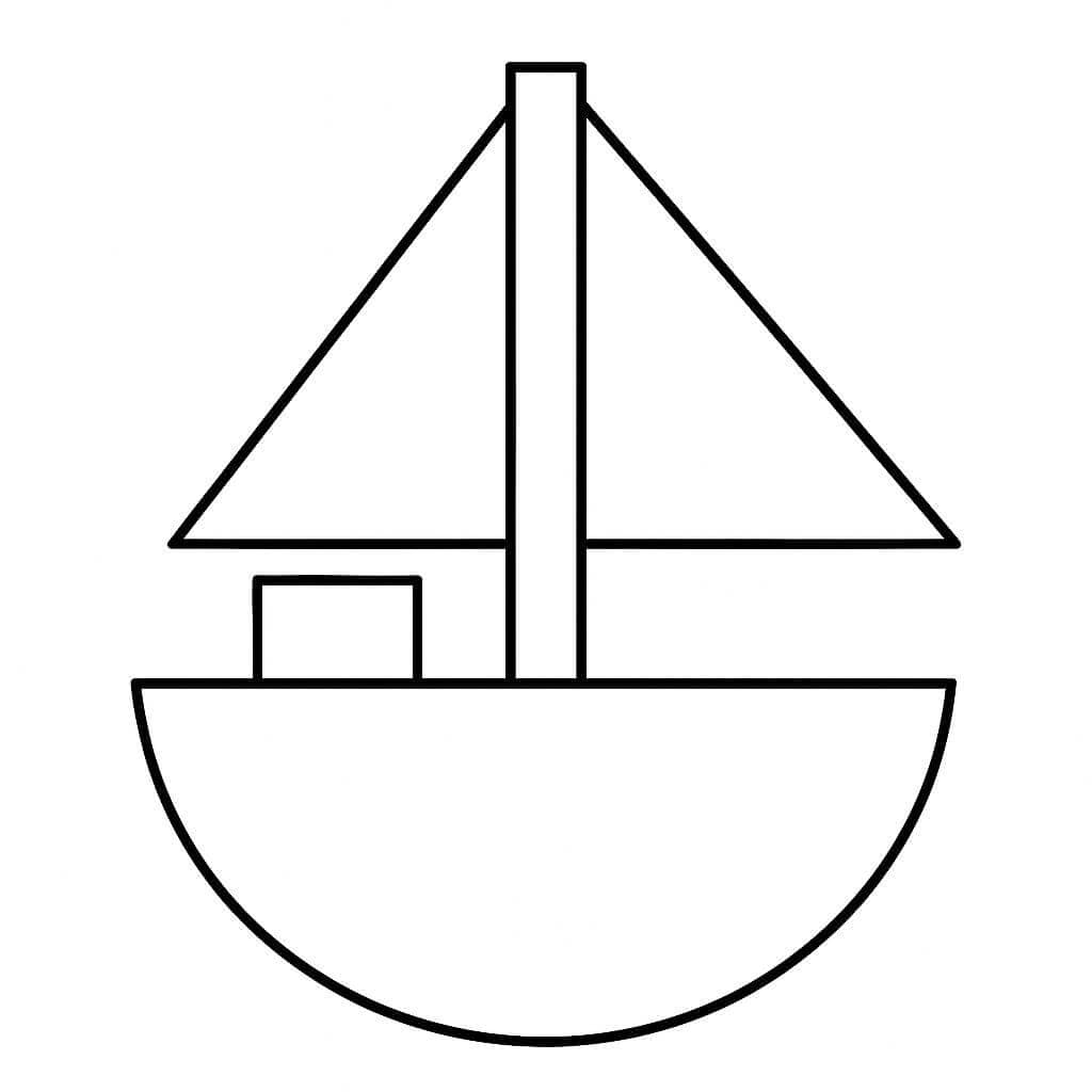 Barca geometrica da colorare