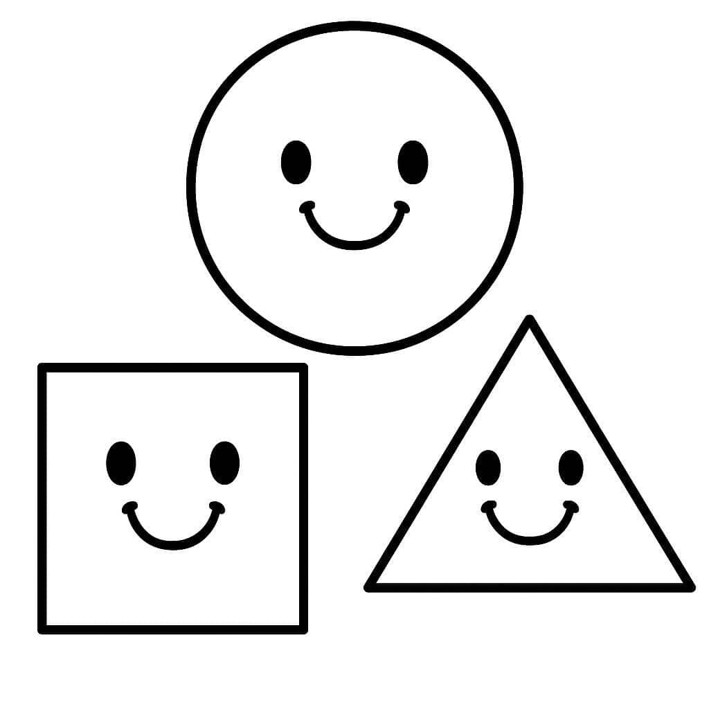 Forme base sorridenti 2 da colorare