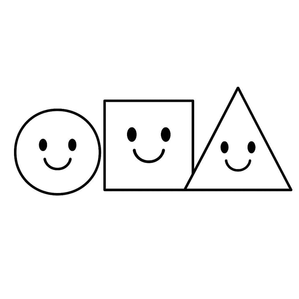 Forme base sorridenti da colorare