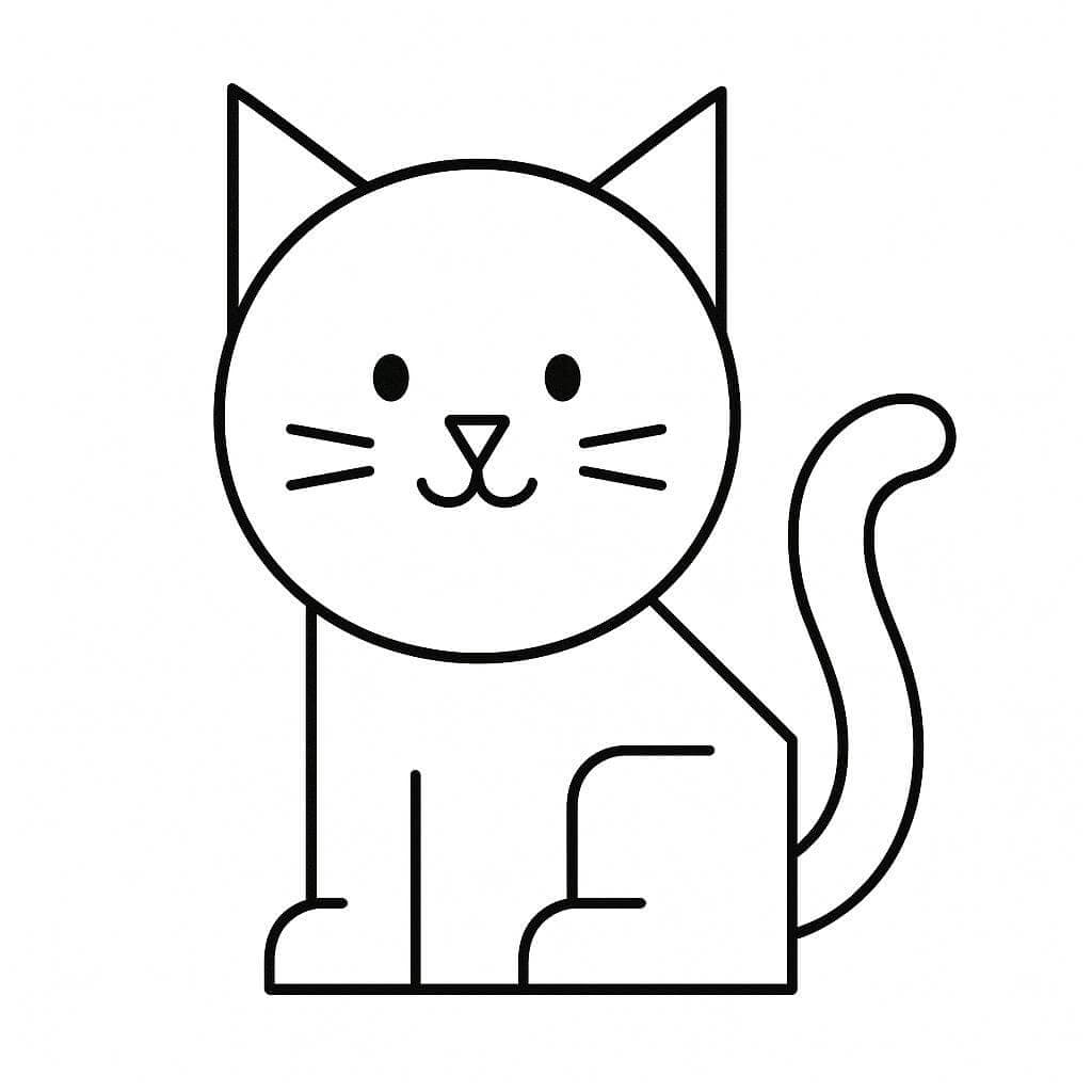 Gatto geometrico da colorare