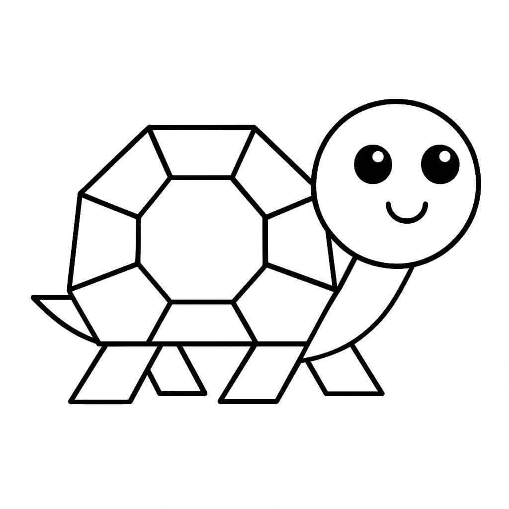 Tartaruga geometrica da colorare