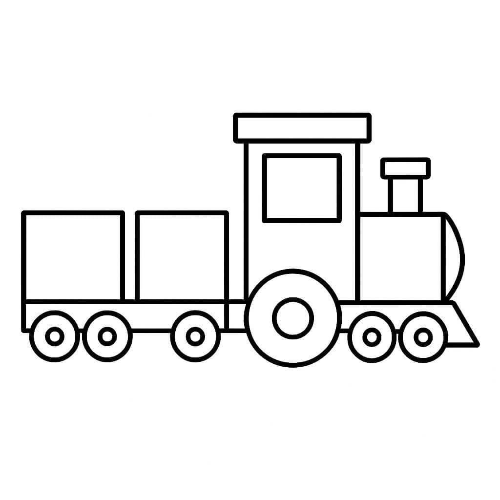 Treno geometrico da colorare