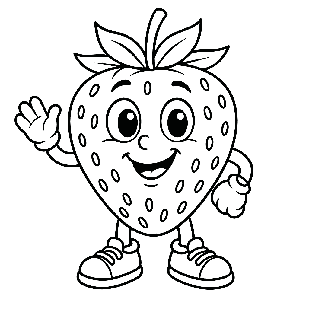 Fragola felice da colorare