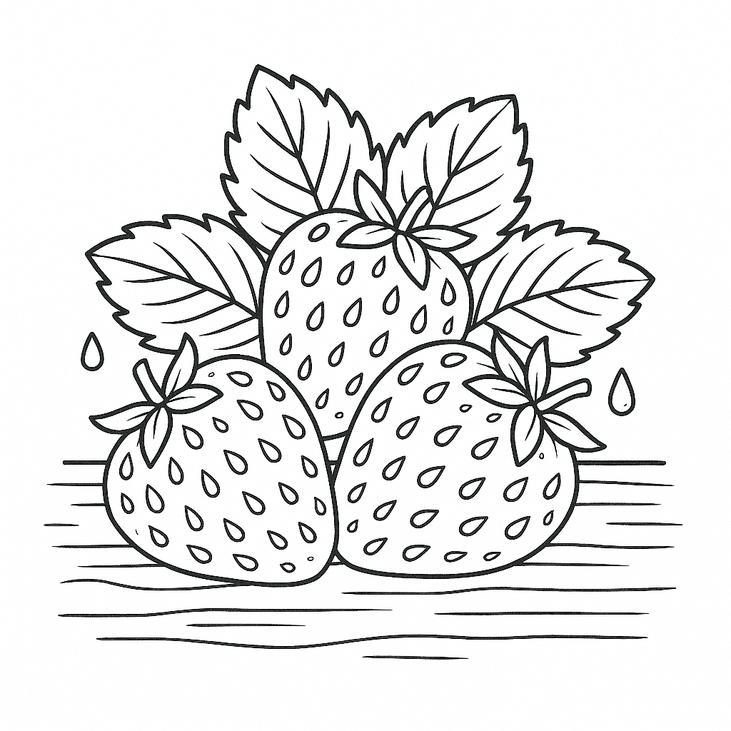 Fragole sul tavolo da colorare