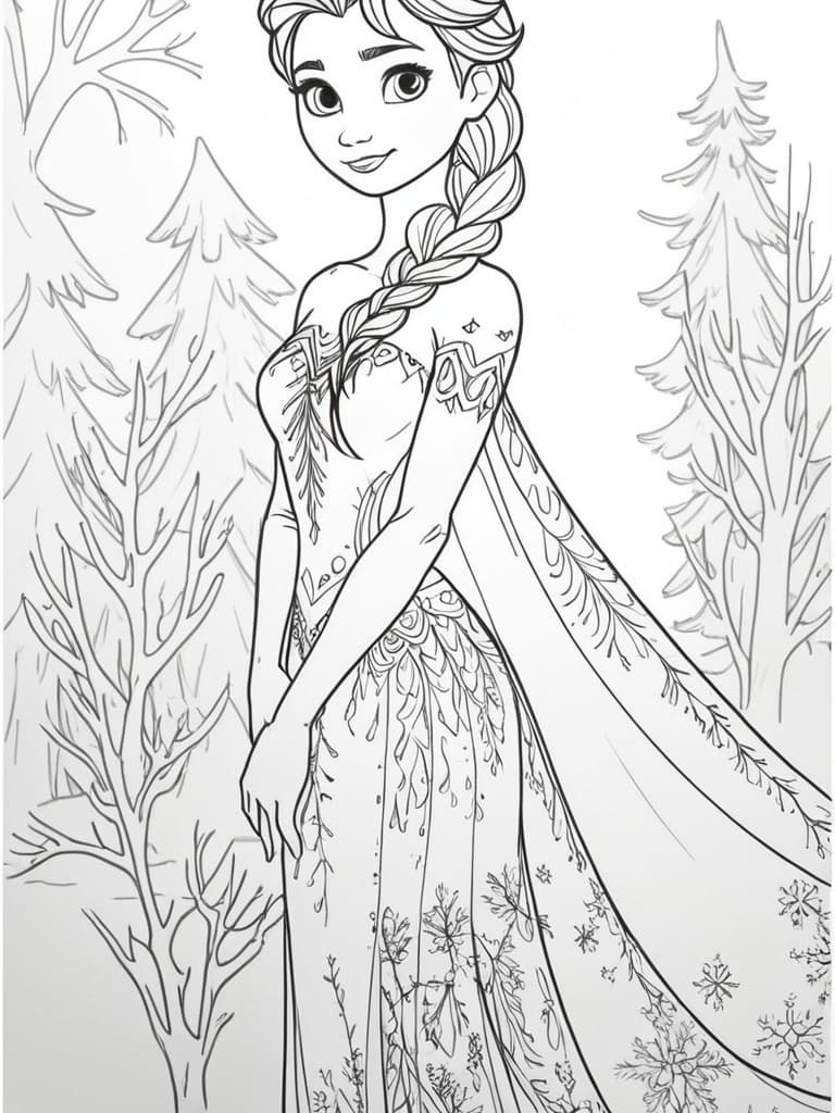 Elsa classica da colorare