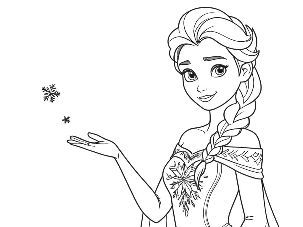 Elsa con poteri magici da colorare