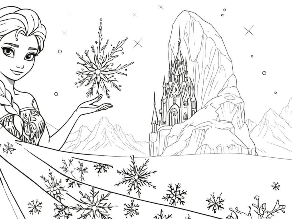 Mondo invernale de Frozen da colorare