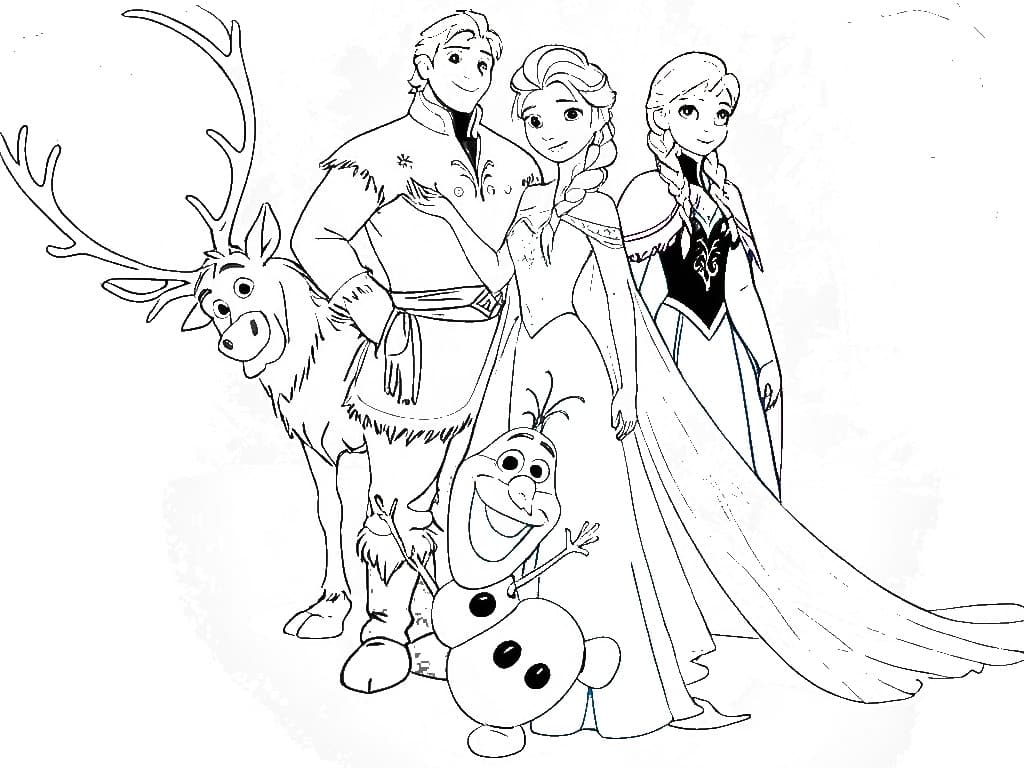 Scena del film Frozen da colorare