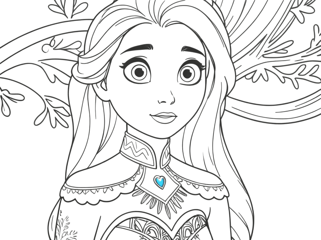 Scena de Frozen da colorare