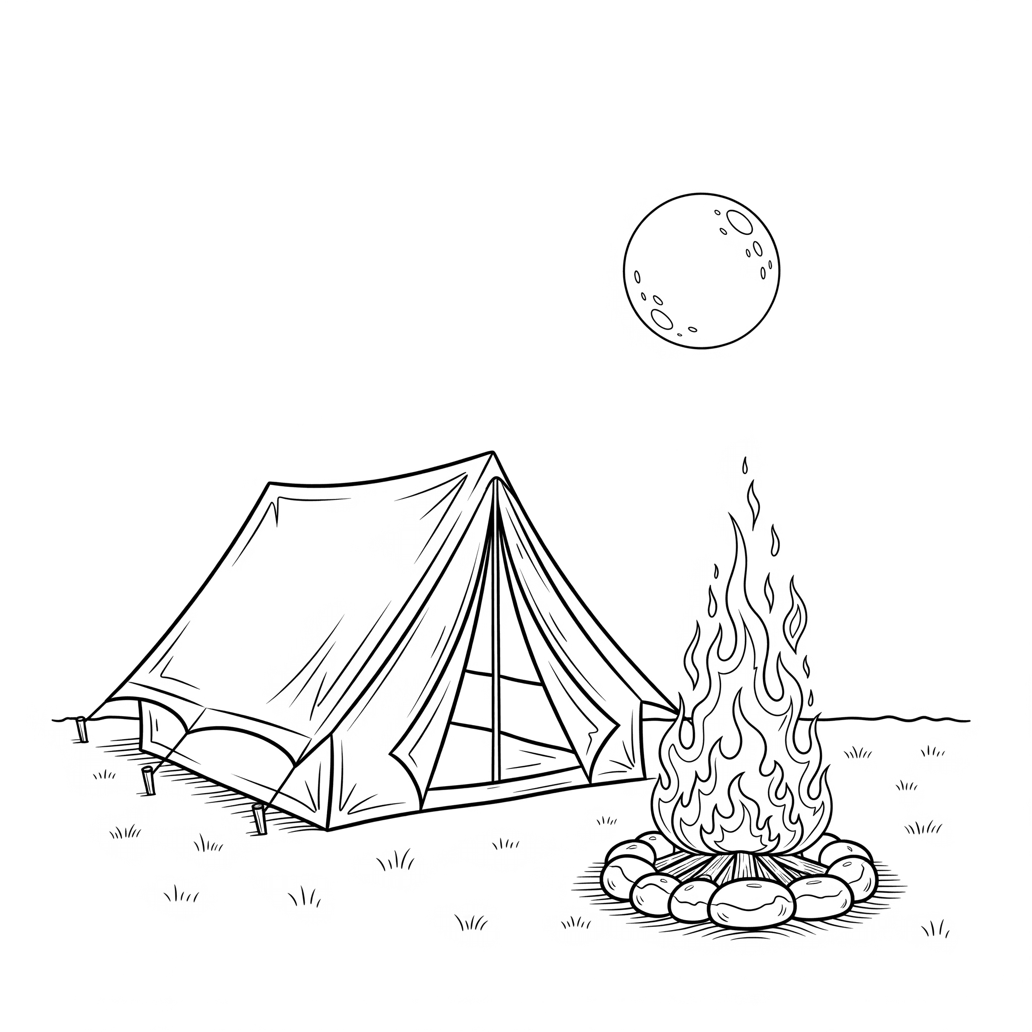 Falo in campeggio da colorare