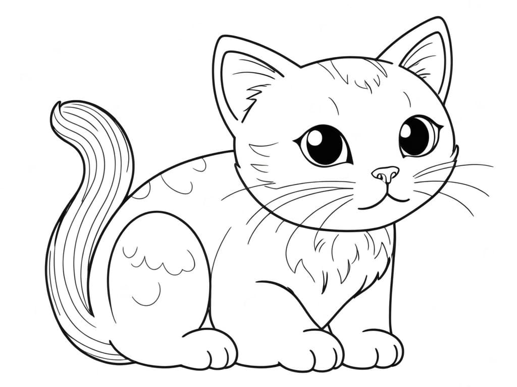 Gatto seduto da colorare