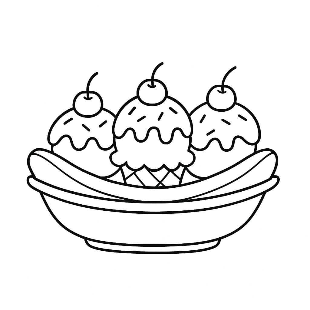 Banana split da colorare
