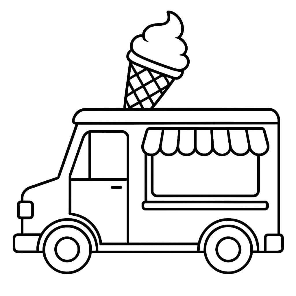 Carretto dei gelati da colorare