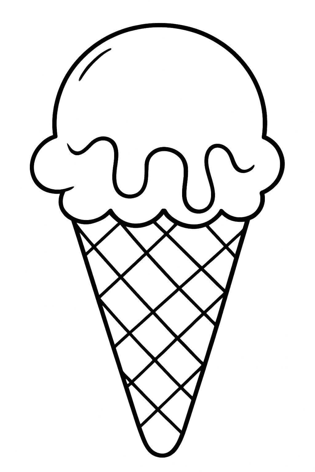 Cono gelato al cioccolato da colorare