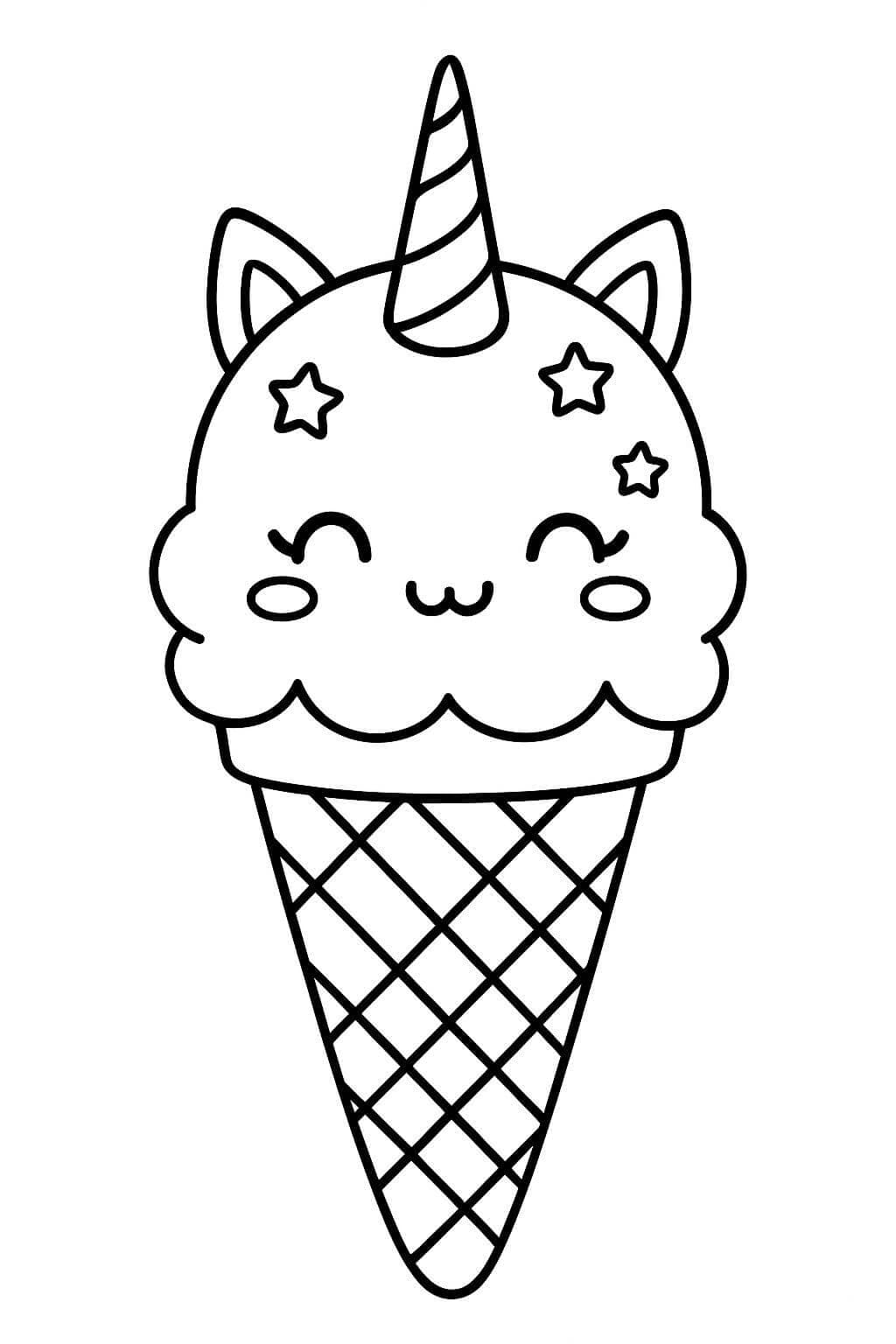 Gelato unicorno da colorare