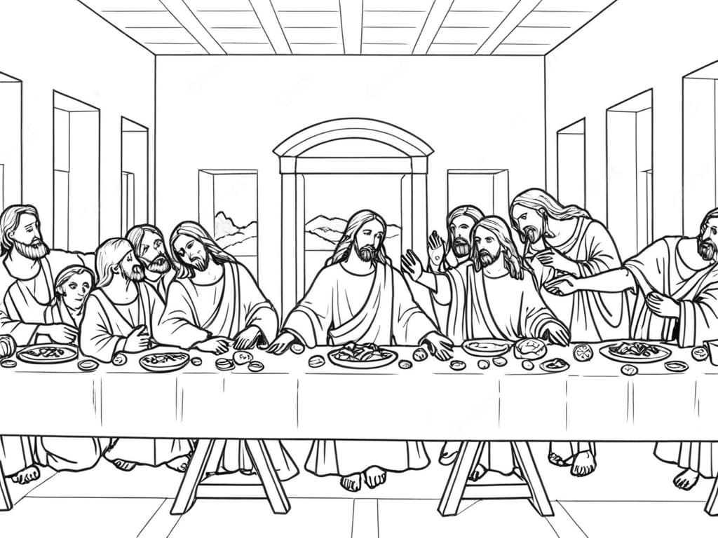 La cena da colorare