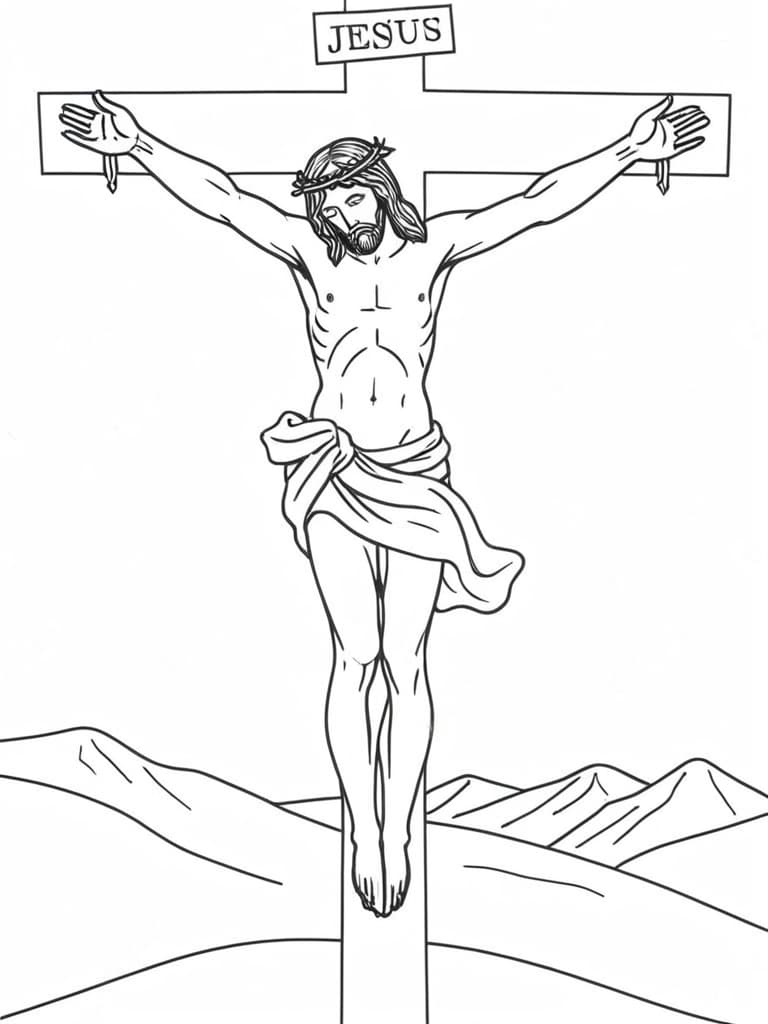 Gesu crocifisso da colorare